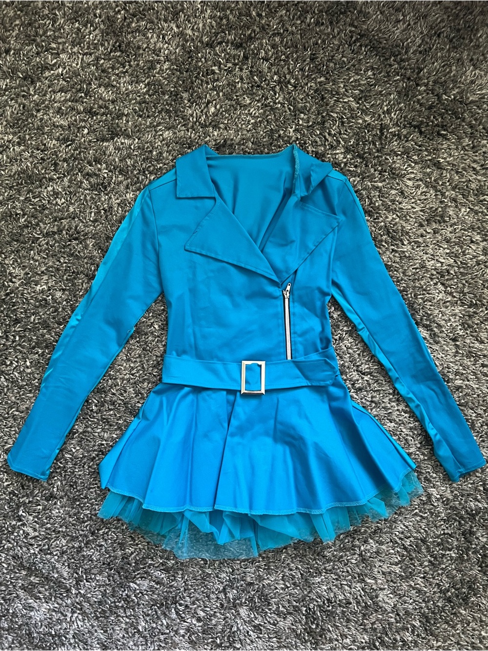 Turquoise Jazz/Tap Dance Costume Dress with Belt - Teen Size